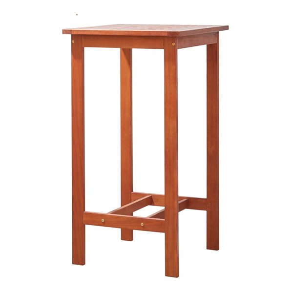Azen Emilio 24-in Brown Square Outdoor Bar Height Table
