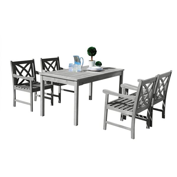 Patio Set Rona Azen Heraldo 5-Piece Grey Patio Dining Set M1297SET11 | RONA