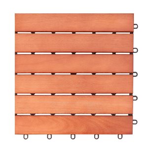Azen Kaia 10-Pack Natural Wood Interlocking Deck Tile