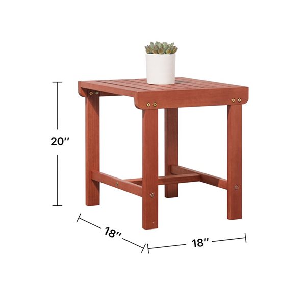 Azen Caladesi 18-in Square Outdoor End Table