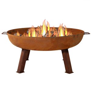 Sunnydaze Cast Iron with Rustic Finish Wood-Burning Fire Bowl 34-in