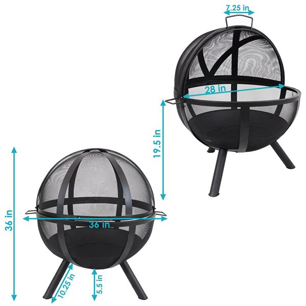 Sunnydaze Flaming Ball Wood Burning Fire Pit