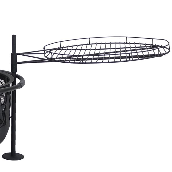 Sunnydaze Black All Star Fire Pit with Cooking Grate & Spark Screen 30-in