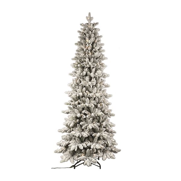 Santa's 7.5ft Flocked White Artificial Christmas Tree with