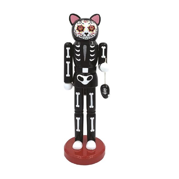 Santa's Workshop 14-in Day of the Dead Cat Nutcracker