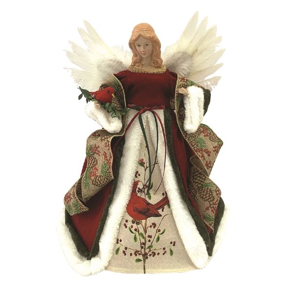 Santa's Workshop 16-in Red Cardinal Angel Christmas Tree Topper