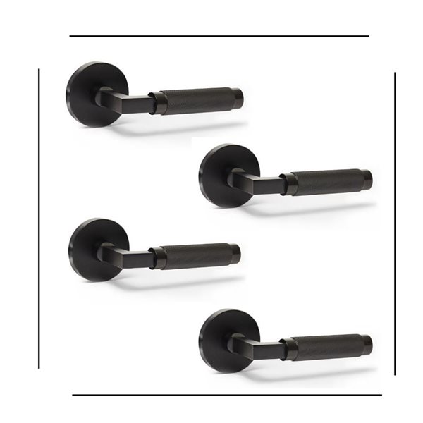 Explore Hardware London Black Reversible Privacy Door Handle - 4-pack