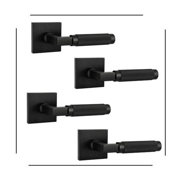 Explore Hardware Soho Black Reversible Privacy Door Handle - 4-pack