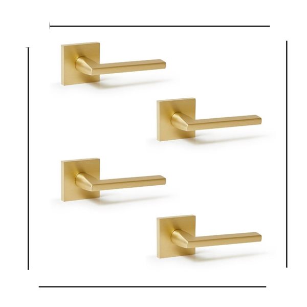 Explore Hardware Monaco Gold Reversible Door Handle - 4-pack