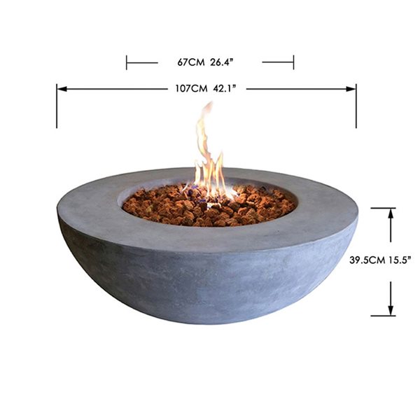 Elementi - Lunar Bowl Light Grey - Natural Gas