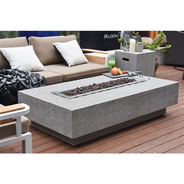 Elementi Hampton Liquid Propane Grey Stone Fire Table