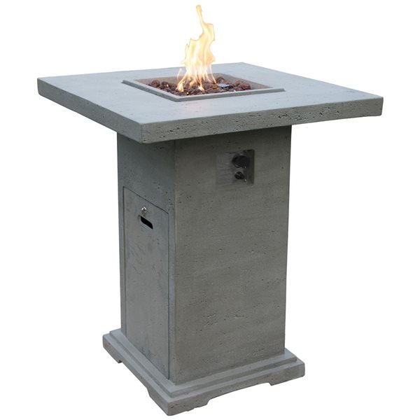 Elementi Montreal 40,000 BTU Light Grey Bar-Height Liquid Propane Fire Table