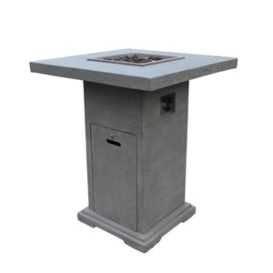 Elementi Montreal 40,000 BTU Light Grey Bar-Height Liquid Propane Fire Table