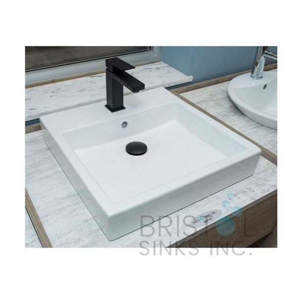 Lavabo vasque rectangulaire en porcelaine blanche de 18,25 po par Bristol Sinks