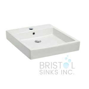 Bristol Sinks 18.25-in White Porcelain Rectangular Bathroom Vessel Sink