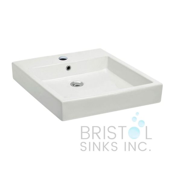 Lavabo vasque rectangulaire en porcelaine blanche de 18,25 po par Bristol Sinks