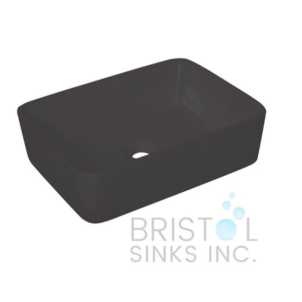 Bristol Sinks 18.75-in x 14.5-in Black Porcelain Rectangular Bathroom Vessel Sink