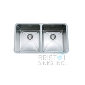 Bristol Sinks 31-in x 18-in Stainless Steel Double Kitchen Sink