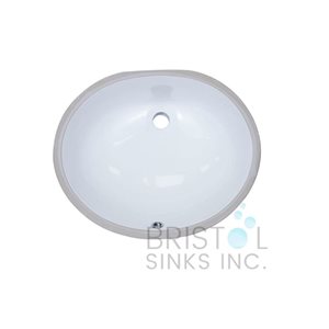 Bristol Sinks 19.25-in x 15.63-in White Porcelain Undermount Bathroom Sink with Overflow Drain