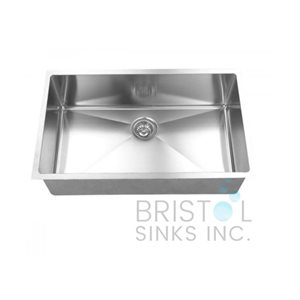 Évier simple en acier inoxydable par Bristol Sinks de 31,5 po