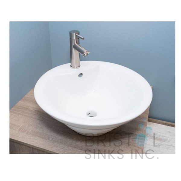 Lavabo vasque en porcelaine blanche de 18,5 po par Bristol Sinks