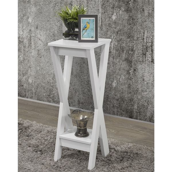 Brassex Felix White Wood Square End Table