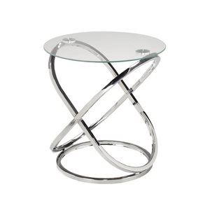 Brassex Cairo Silver Glass Round End Table