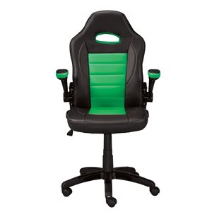 Chaise de jeu pivotante ergonomique et ajustable en hauteur Aria noir/vert Brassex