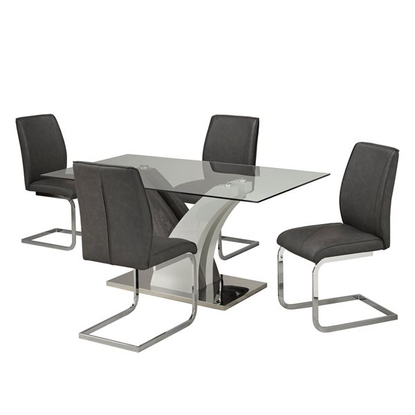 Brassex Fabiano 5-Piece Dining Set - Grey