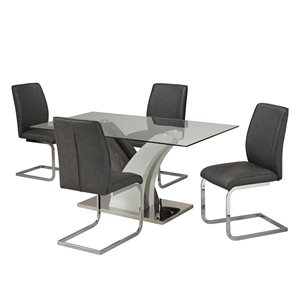 Brassex Fabiano 5-Piece Dining Set - Grey