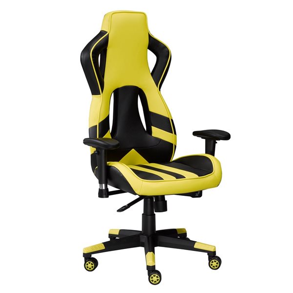 Brassex Ariela Yellow Contemporary Ergonomic Adjustable Height Swivel