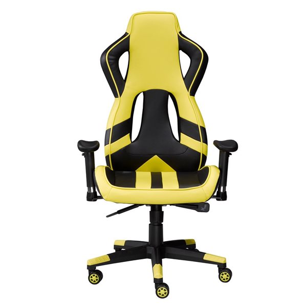 Chaise de jeu pivotante ergonomique et ajustable en hauteur Ariela jaune  Brassex 5028-YL