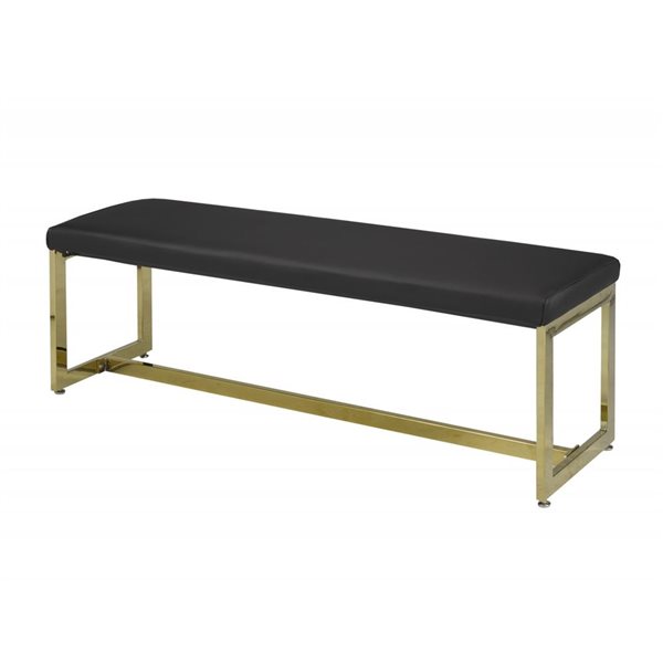 Brassex Black/Gold Rectangular Cheyenne Accent Bench