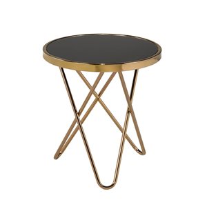 Brassex Alexis 1-piece Rose Gold Glass Accent Table