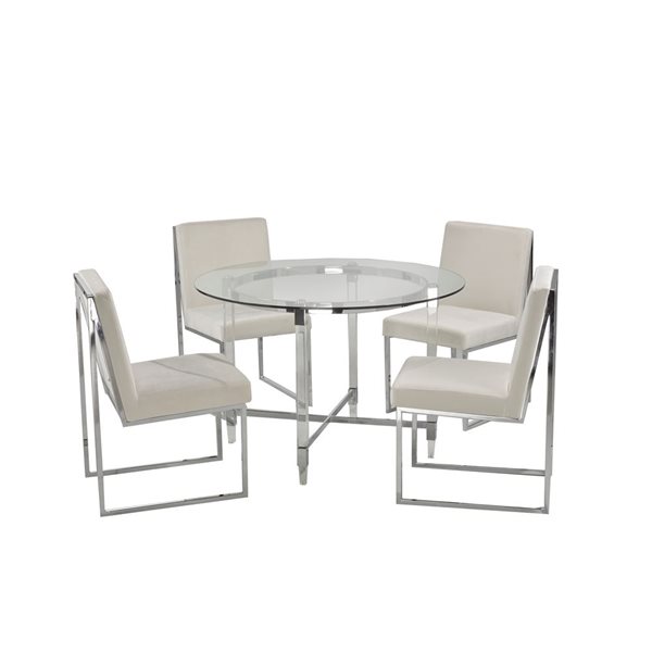 Brassex Oxford 5-Piece Dining Set - White