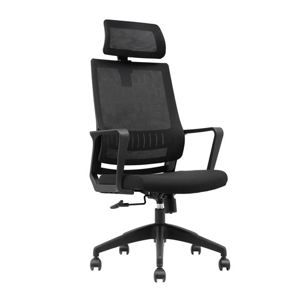 Brassex Barton Black Contemporary Ergonomic Adjustable Height Swivel Office Chair