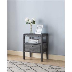 Brassex Alaska Grey Wood Rectangular End Table