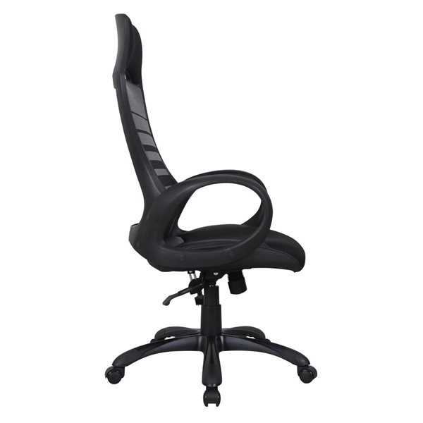 Brassex Calisa Black Contemporary Ergonomic Adjustable Height Swivel Office Chair