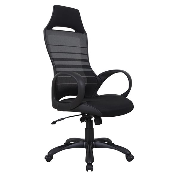 Brassex Calisa Black Contemporary Ergonomic Adjustable Height Swivel Office Chair