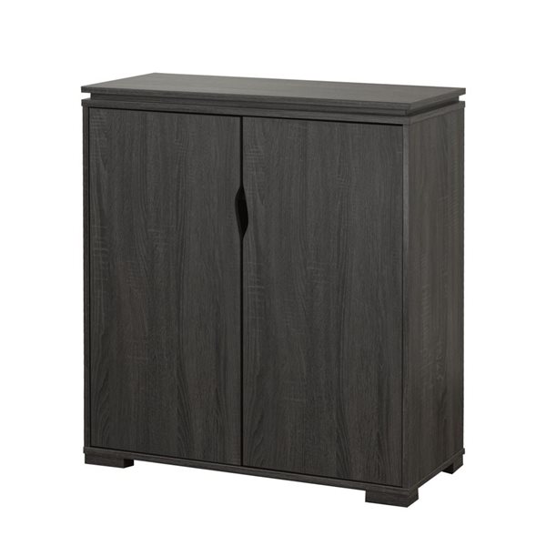 Brassex 14 Pair Grey Wood Shoe Cabinet