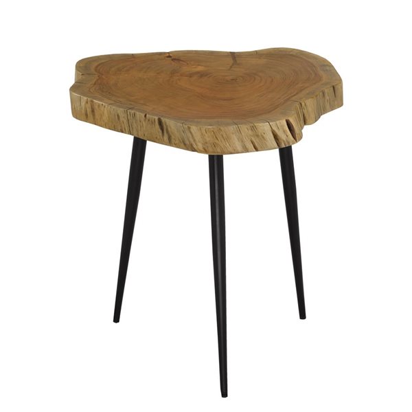 Brassex Olivier Oak/black Wood Hexagon End Table