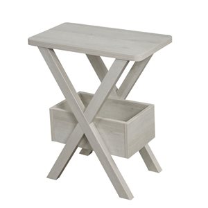 Brassex Andrea Grey Wood Rectangular End Table