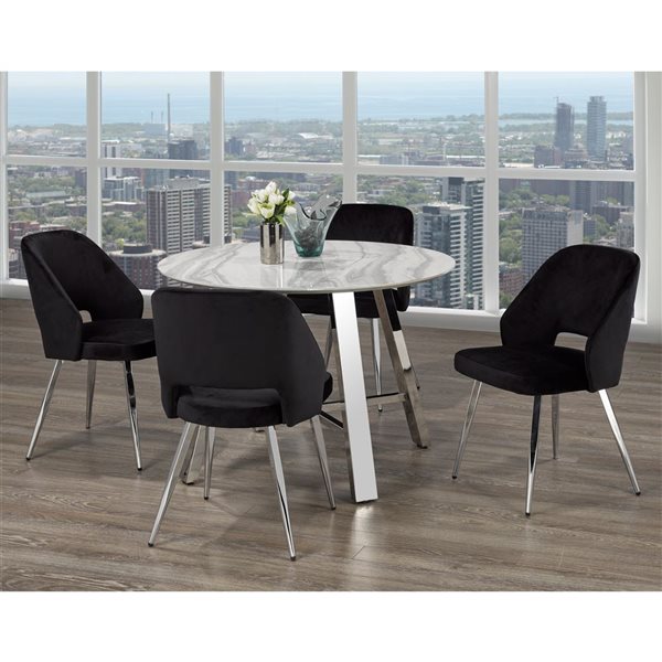 Brassex Hudson 5-Piece Dining Set - Black