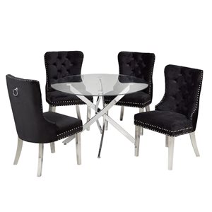 Brassex Sienna 5-Piece Dining Set - Black