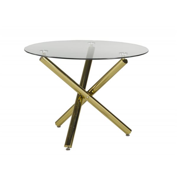 Brassex Aurora Gold Glass Round Counter Table