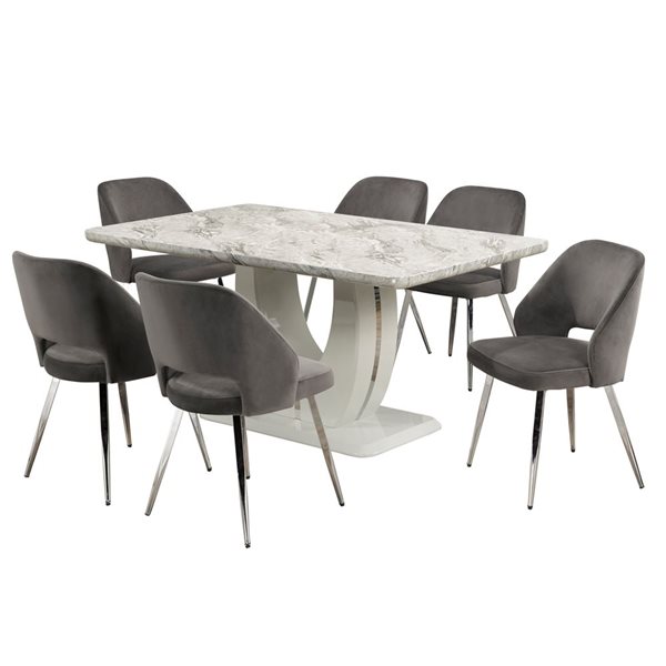 Brassex Santana 7-Piece Dining Set - Grey