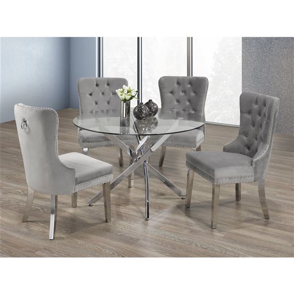 Brassex Sienna 5-Piece Dining Set - Grey