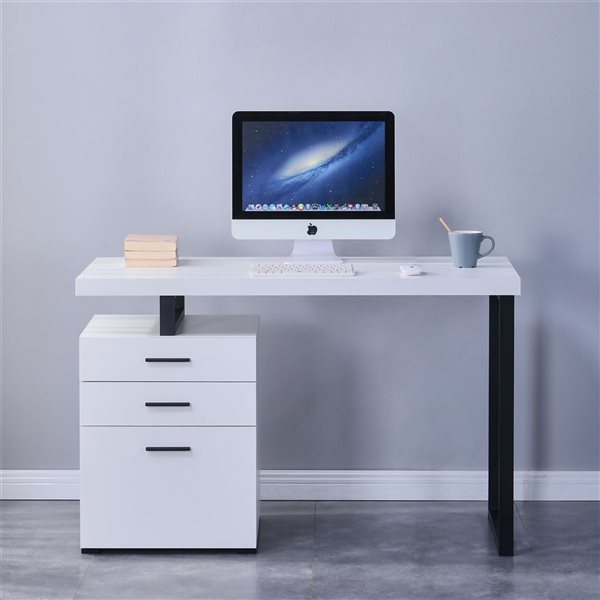 Brassex 23.75-in White Modern/contemporary Desk with Storage