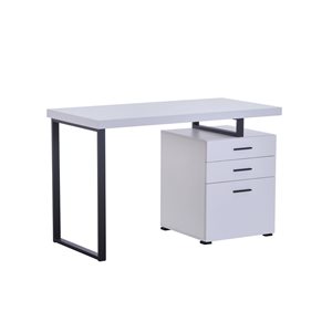 Brassex 23.75-in White Modern/contemporary Desk with Storage