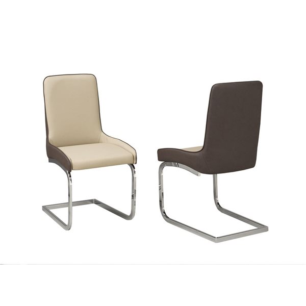 Brassex Set of 2 Donatello Contemporary Upholstered Side Chair (Metal Frame)